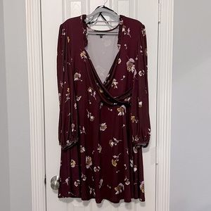 Eloquii Floral Maroon Dress size 18
